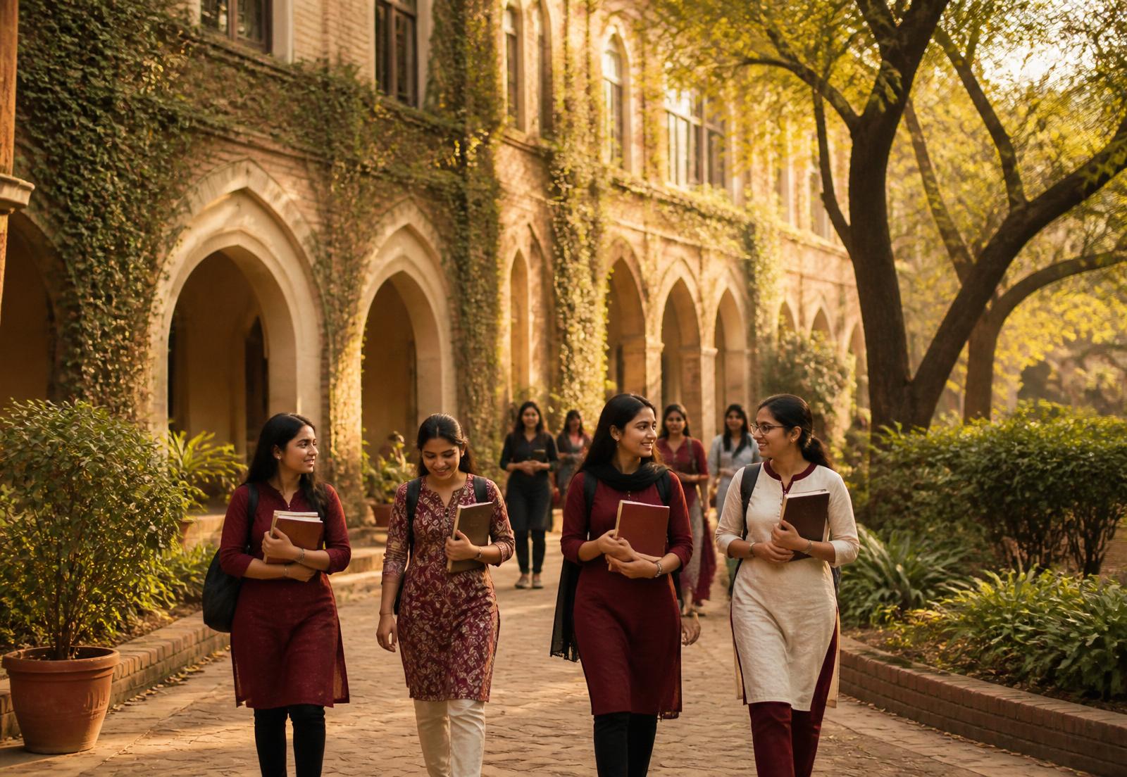 Campus at golden hour